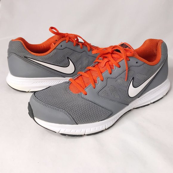 Nike Other - Nike Downshifter Running Shoes Sneakers Grey / Orange Mens 13